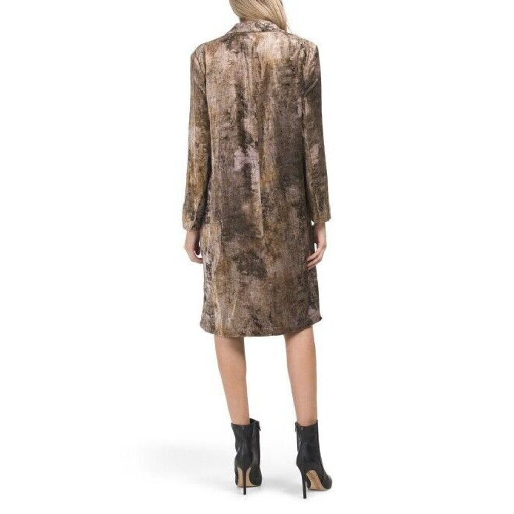 Zara Women's Printed Coat Knee Length Lightweight Button Closure Size XS - NWT